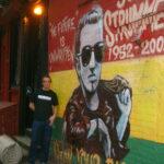 Me at the Joe Strummer memorial wall - Greenwich Village, New York June 2008