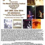 Gary O'Dea live poster for The Morton Brewery Festival, Coven Sat 28 June 2014