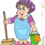 Cleaning Lady cartoon