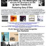 Gary O'Dea live poster for The Wellington - Songwriter Sessions with Dan Hartland - Birmingham Sun 13-5-2018